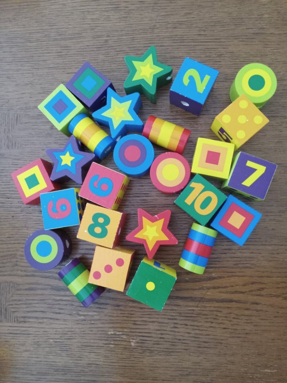 Colorful Wooden Beading Blocks